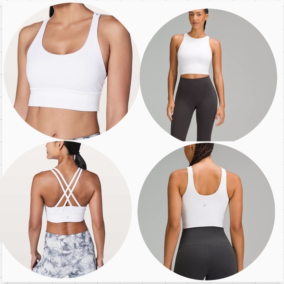Lululemon lot align tank white Energy Bra Long Line Ribbed Luxtreme ivory size 4 - Picture 1 of 16